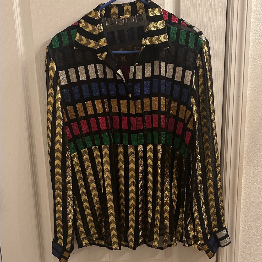 Colorful Striped Long Sleeve Blouse